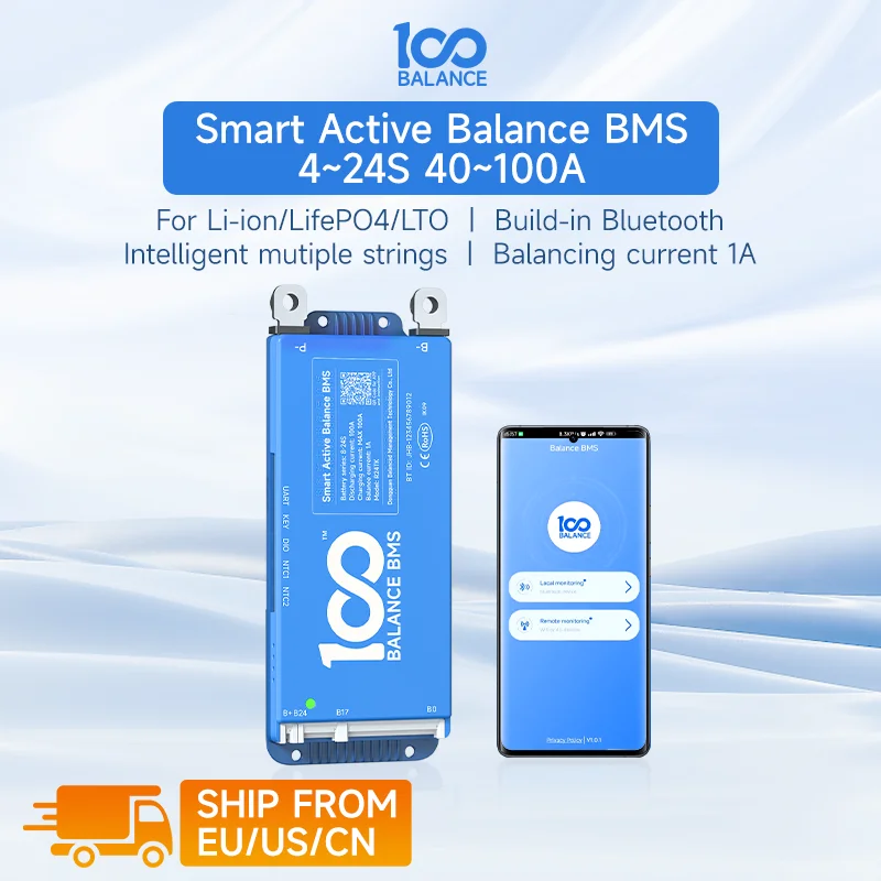 Smart Bms 4S Lifepo4 Bluetooth Wifi Bms 8S 10S 16S 20S 24S 40A 60A 80A 100A Jk Bilanciamento Attivo Bms 16S 48V Lifepo4 Bms Jk Lifepo4