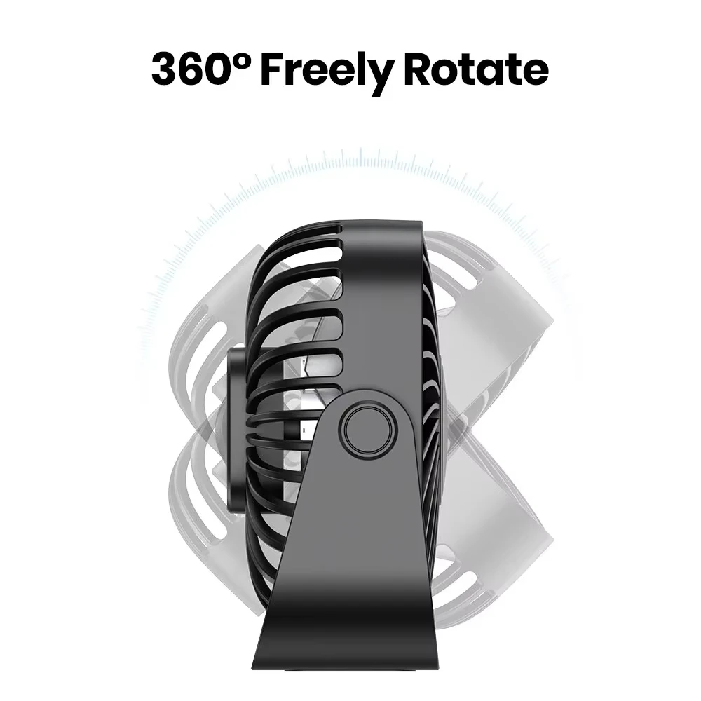USB Mini Portable Fan - 3-Speed Quiet Desk Fan with 360° Adjustment