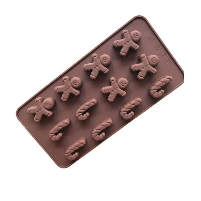 Weihnachten Schokolade Silikon Form Weihnachten Schneemann Socken Baum Santa Claus Lebkuchenmann Süßigkeiten Gummibärchen Cookie Backblech Küche – Detail 9