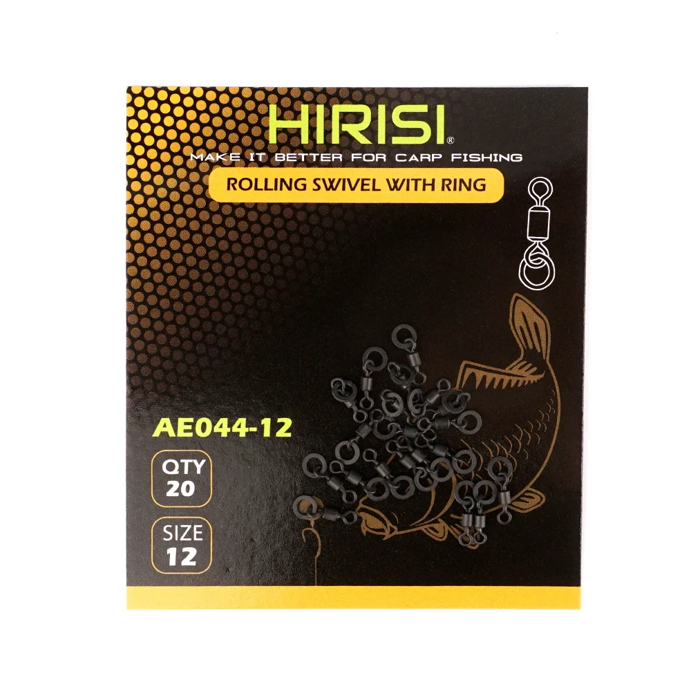 Hirisi 20pcs Fishing Quick Change Solid Ring Swivels Ball Bearing Swivel for Carp Accessories AE044
