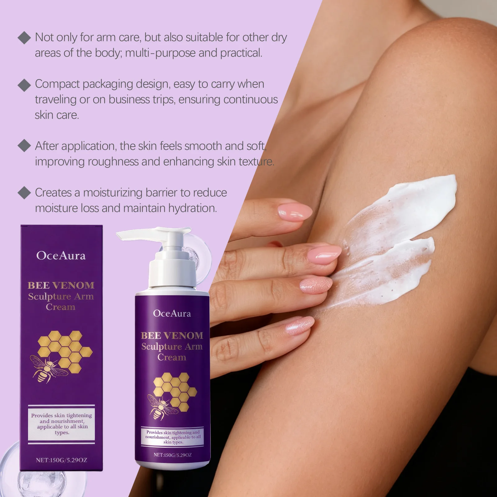 Bee Venom Arm Moisturizer - Nourishing & Gentle Care for Arms, Body Hydration, Daily Care Cream