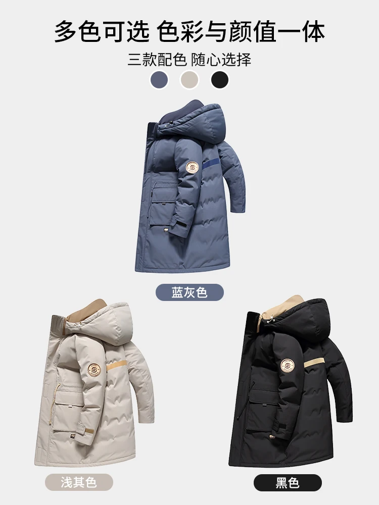 Men's down Jacket Men's Long New Style Tooling Parka Winter Thick Coat