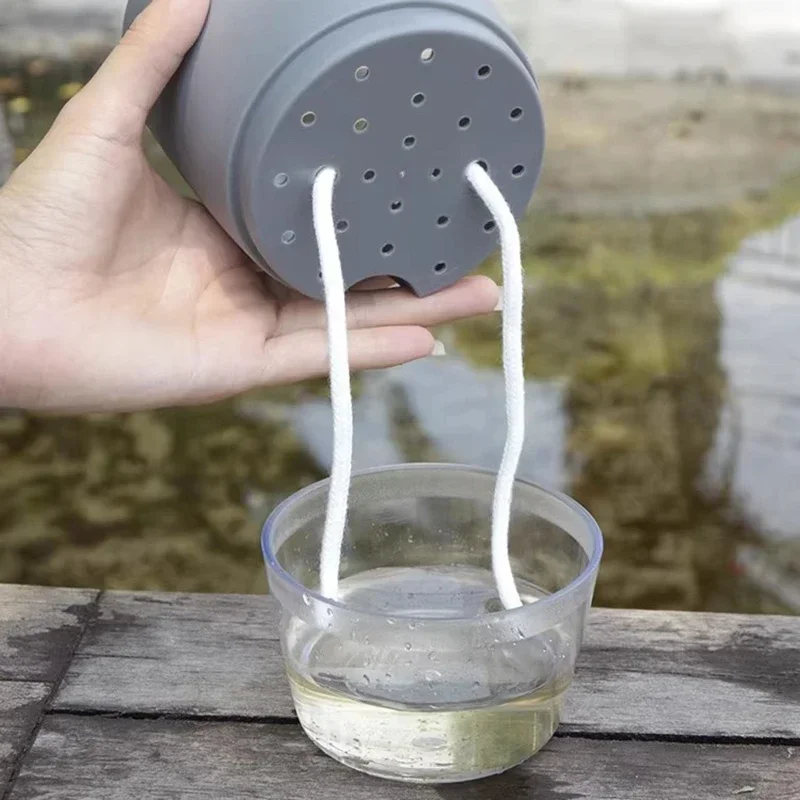 Transparent Self-Watering Hydroponic Flower Pot with Double-Layer Design and Cotton Rope System