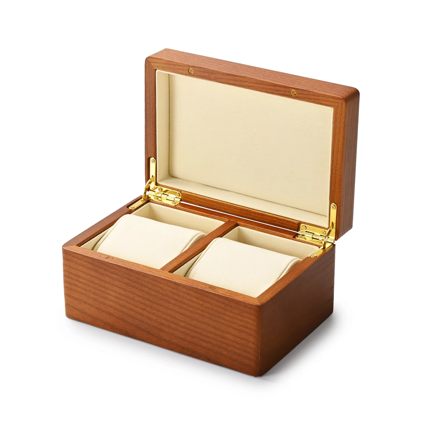 Elegant Wooden Watch Storage Box with Pillow Bag - Portable Timepiece Display Case