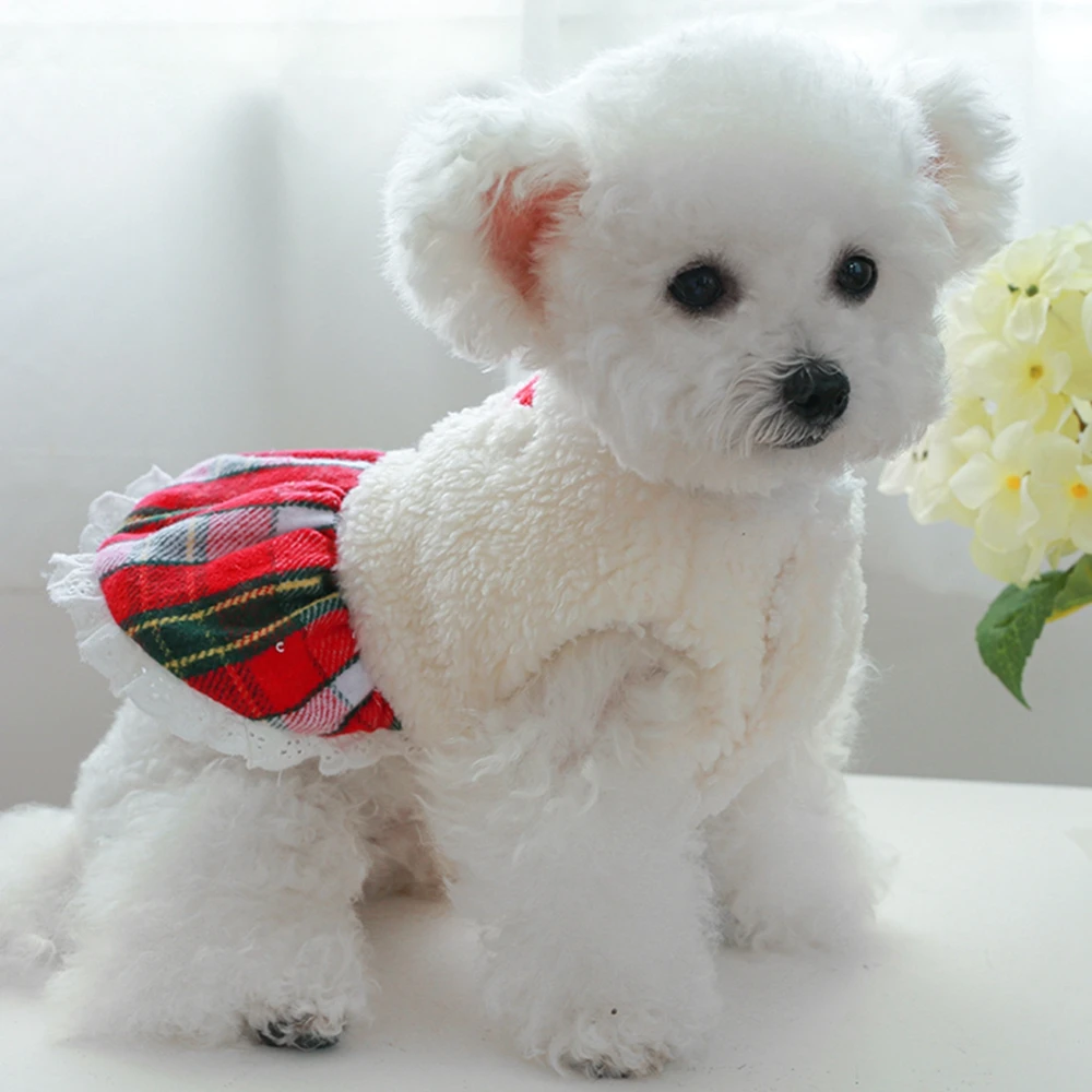 Dog Christmas Dress Warm Comfortable Pet Costume Skirt for Christmas Dog Supplies