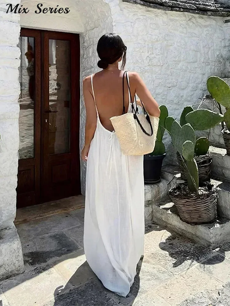 Vestido De Tirantes Delgados Y Sensuales De Color Sólido | Meses Sin