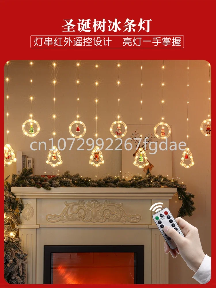 

Christmas Decorations, Star Themed Curtain Lights, Hanging Decorations, Scene Layout, Photography Props, Atmosphere Surrounding