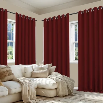 4 Panels Home Decor Room Darkening Grommet Blackout Curtains Noise Reducing Curtains for Living Room Luxury 2