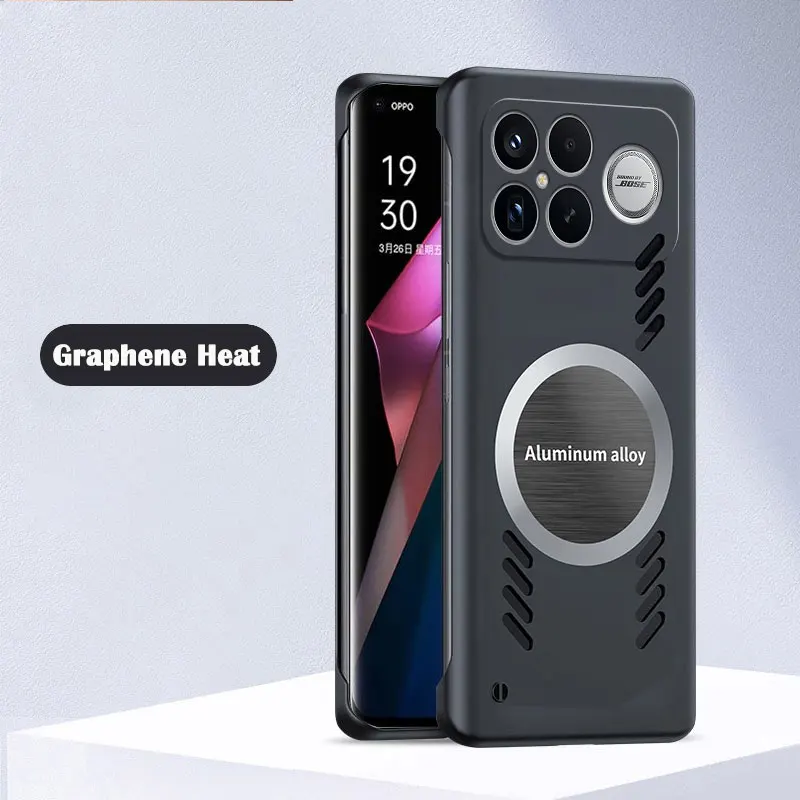 Heat Dissipating Magnetic Slim Shockproof Case with Frameless PC Hard Back