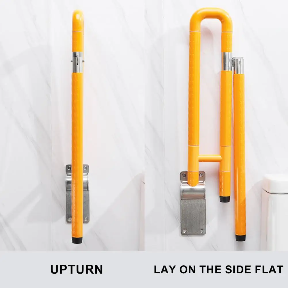 24.4 Inch Handicap Grab Bars, Foldable Toilet Grab, Flip-Up Toilet Safety Rail, Foldable Grab Bar With Particle Texture