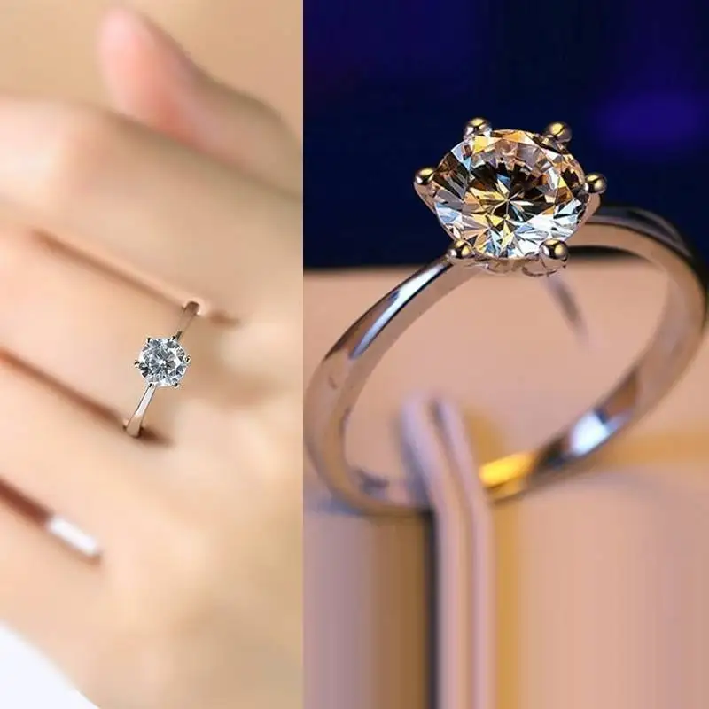 925 sterling Silver Shining crystal Couple Rings For women adjustable size Luxury Fashion Party Wedding Accessories Jewelry Gift silver rings,silver ring,wedding rings