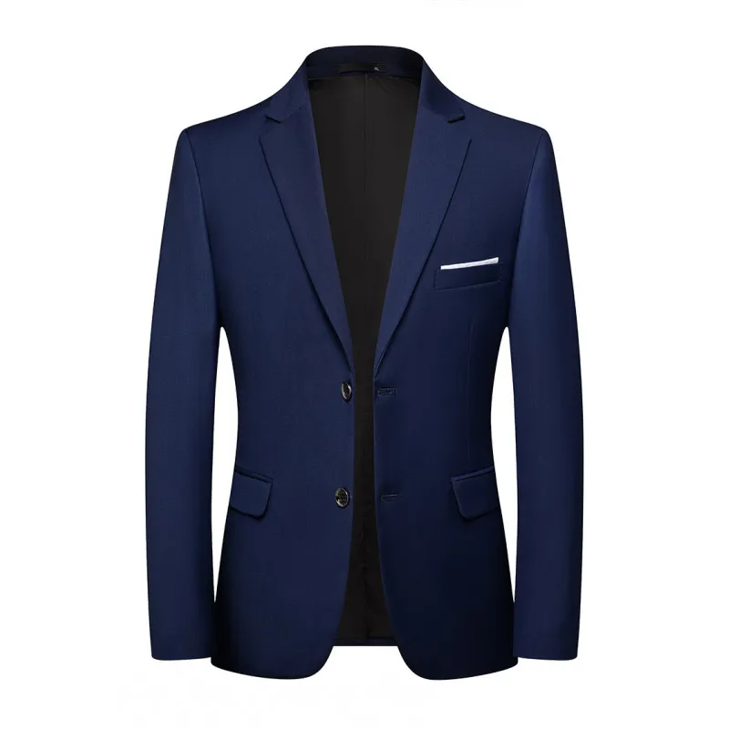 Mens Blazer Fashion Business Gentleman Korean Version British Style Leisure Slim Solid Color Wedding Work S-6XL