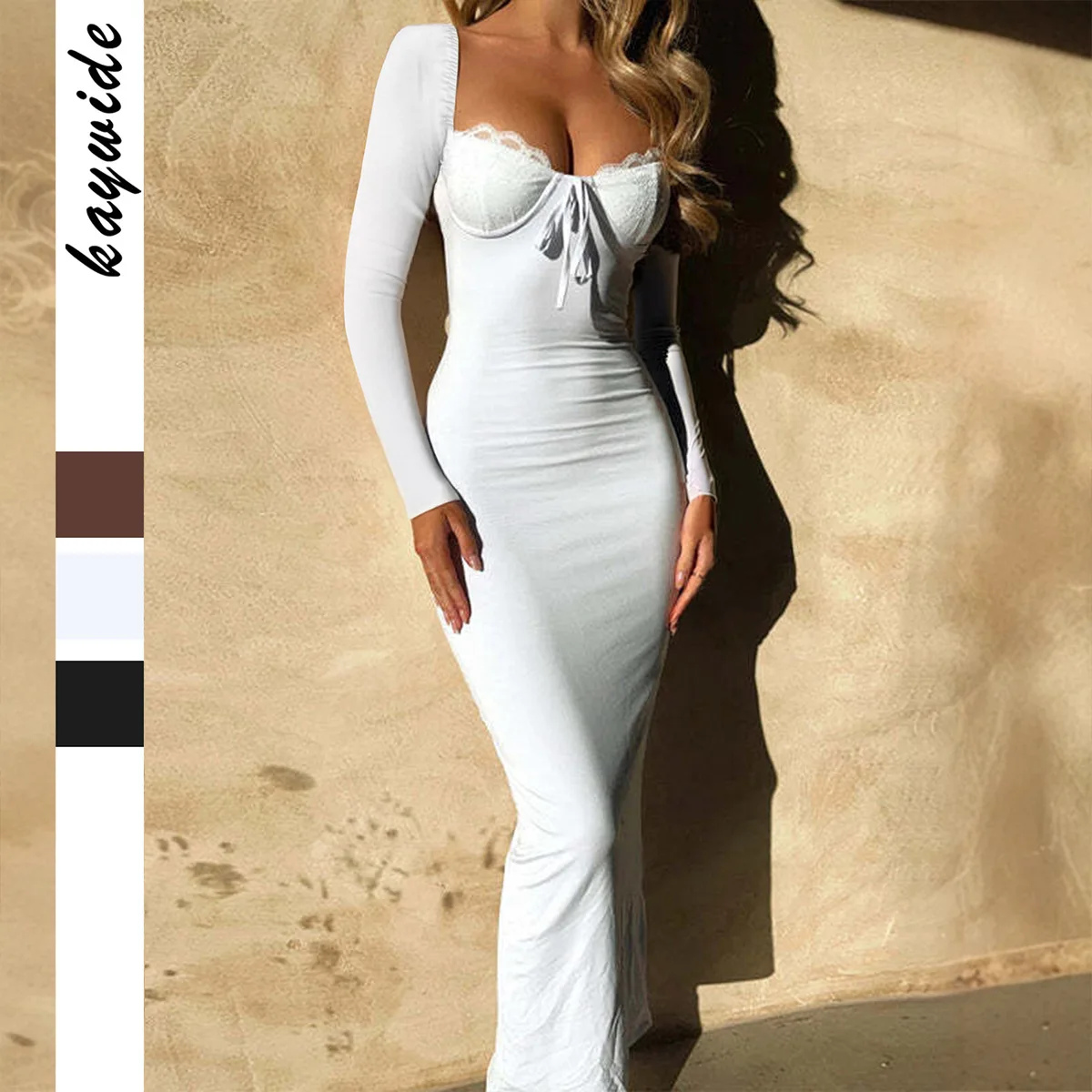 2025 Long Sleeve Wrap Hip Long Dresses Dress Women Elegant Fashion Beautiful Women's Dresses Party Night Dresses Evening Woman