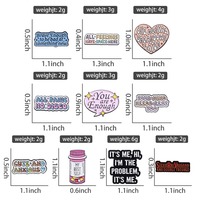 Funny Quotes Enamel Pins Brooches Lapel Badges  1
