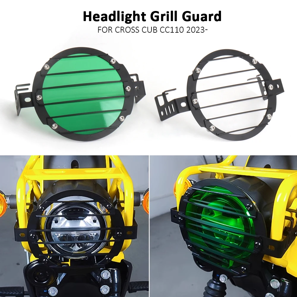 

2 Colors Headlight Protection Head Lamp Light Grille Guard Cover Protector For Honda CROSS CUB CC 110 Cross Cub CC110 2023 2024