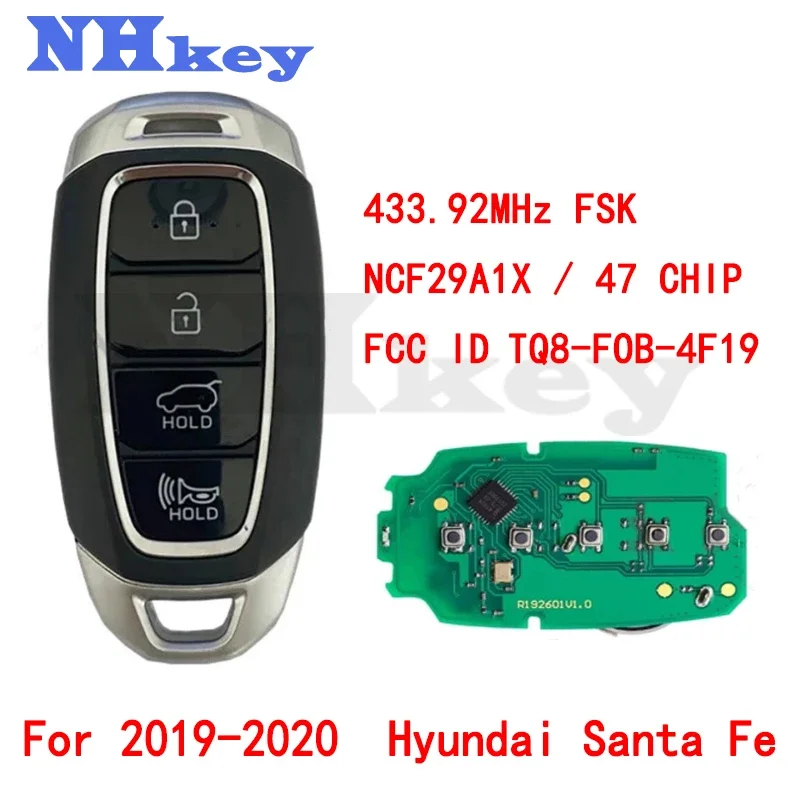 

NHKEY 95440-S2000 TQ8-FOB-4F19 Keyless Smart Car Key 433.92MHz FSK NCF29A1X 47 Chip For 2019 2020 2021 Hyundai Palisade