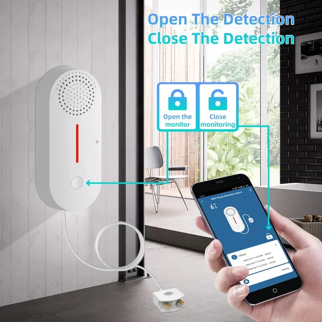 Tuya Smart Water Leak Sensor Water Overflow Level Detector Security Sound WiFi Alarm System Flood Leakage Sensor Remote Monitor 2