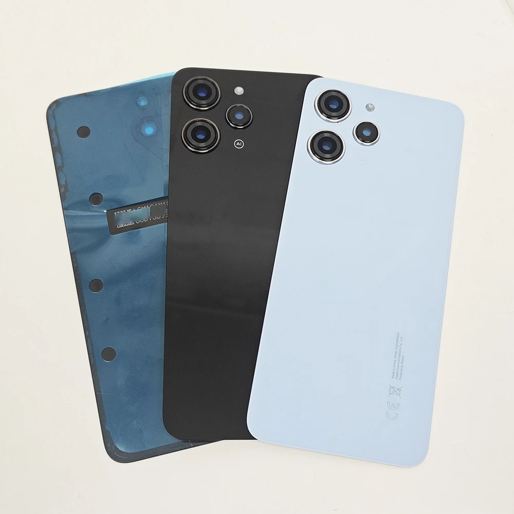 A+ Gorilla Glass Back Glass Cover Xiaomi Redmi 12 4G Back Door Replacement Hard Battery Case Rear Housing Cover