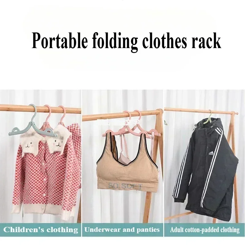 10-50pcs Drying Rack Folding Multifunctional Simple Folding Dress Rack Travel Portable Plastic Clothes Rack Saves Space Bracket 4