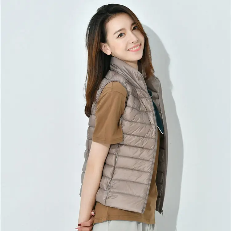 2023 New Light Down Jacket Spring  Autumn Winter Casual  Solid Waistcoat Women Vest Casual Fashion Inside Out Underwaist