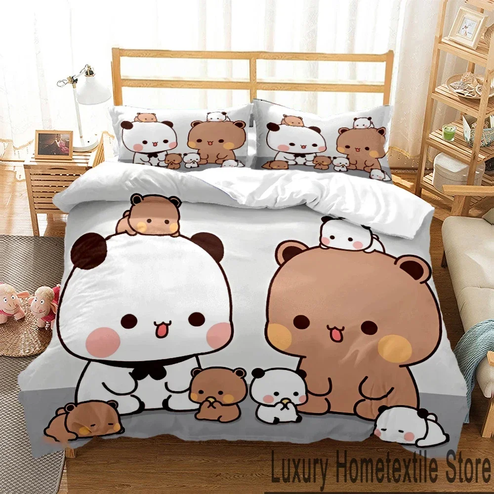 3D Print Bubu Dudu Cartoon Bear Panda Bedding Set Boys Girls Twin Queen King Size Duvet Cover Pillowcase Bed boys Adult 5