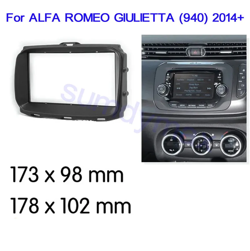 Doppio Din Car Fascia Radio Panel Per Alfa Romeo Giulietta 940 2014 + Car Radio Frame Dash Fitting Kit Installa Lunetta