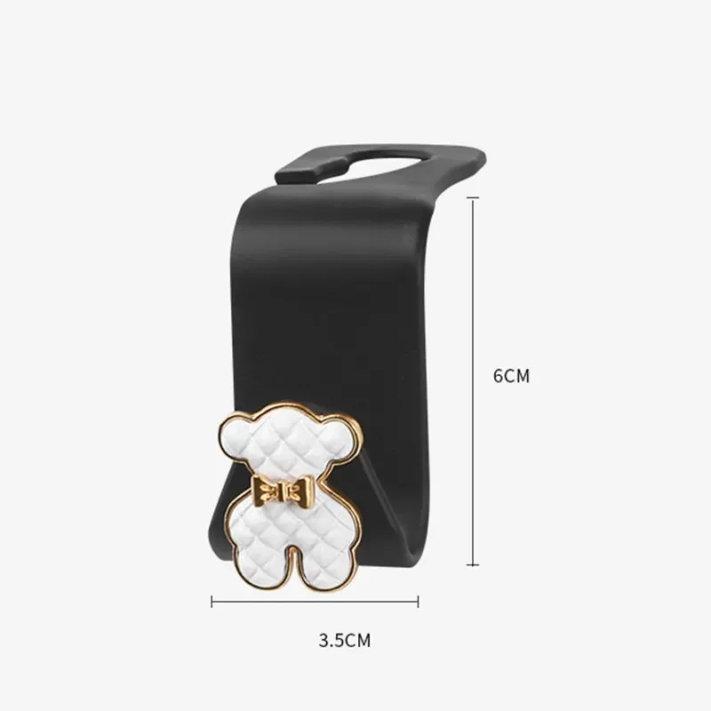 Car Seat Back Hooks Diamond Camellia Flowers Decor Cartoon Bears Car Interior Storage Hook Handbag Hanging Holder Hook car coat hanger car hook