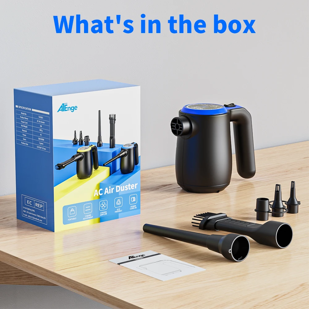 500W Compressed Air High Pressure Air Duster Blower for Computer Keyboard Laptop Cleaning