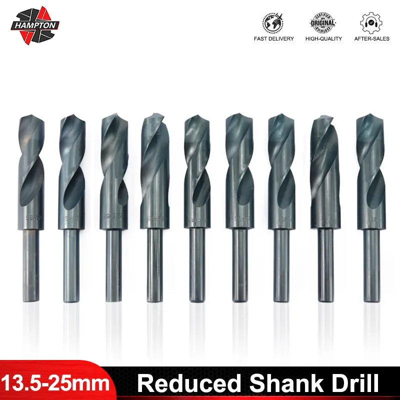 Hampton HSS Twist Drill Bit Nitriding Coating Gun Drill Bit 14mm Shank Center Metal Drilling for Power Tools CNC Lathe Machine 1set mt1 mt2 mt3 mt4 b10 b12 b16 b18 0 6 6 1 10 1 13 3 16 5 20 morse tapper shank drill chuck arbor lathe cnc drill machine wood