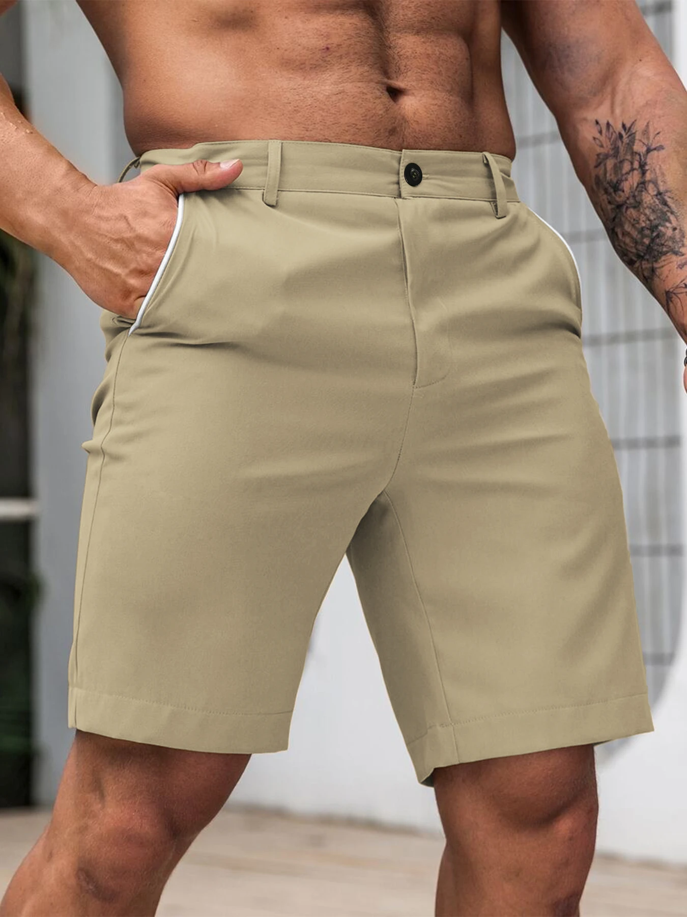 Summer Men's Casual Shorts Comfortable Golf Knee Pants Lightweight Stretch Casual Hiking Pants Summer Business Streetwear