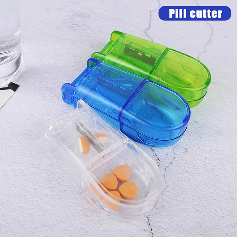 

Medicine Box Pill Caplets Medicine Dose Tablet Cutter Splitter Divide Compartment Storage Box Portable Home Medicine Case Boxes