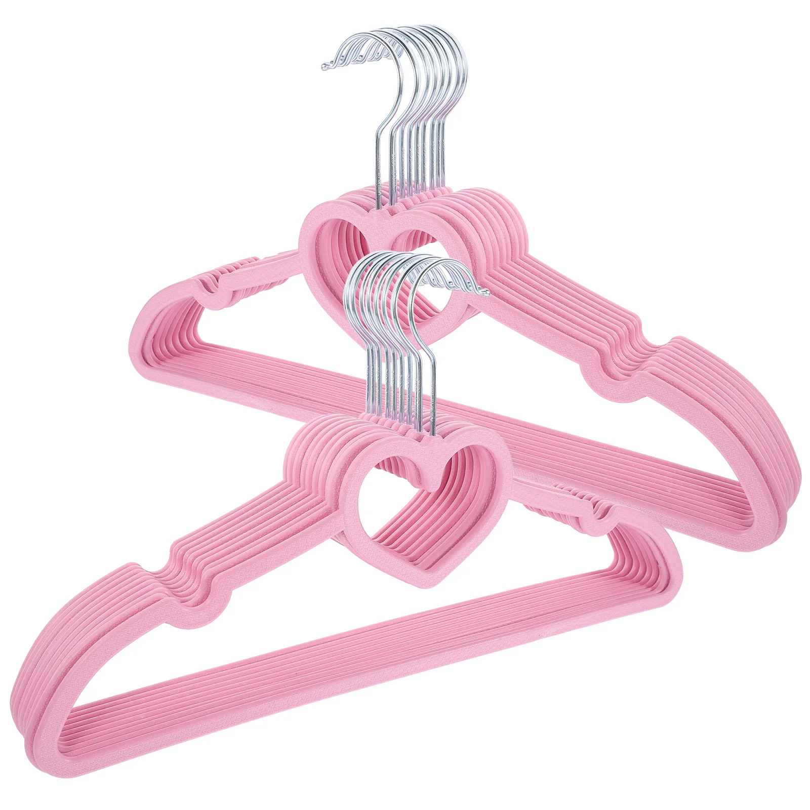 

10/15/20PCS Clothes Hanger Durable Hanger ABS Heart Pattern Coat Hanger for Adult Children Clothing Hanging Supplies (Pink)