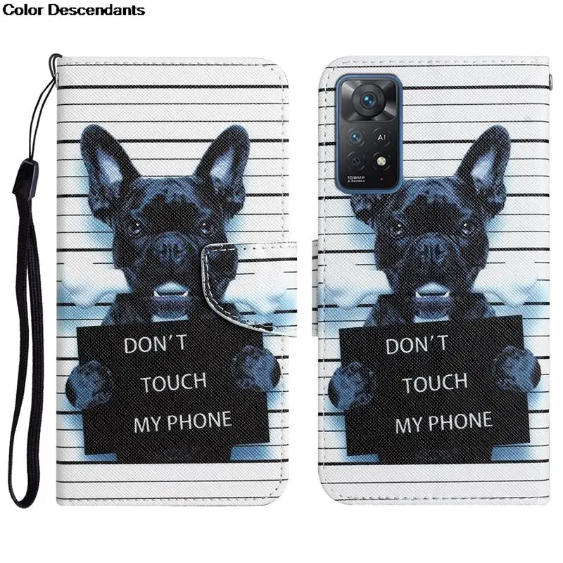 Luxurious Leather Elephant Flip Wallet Phone Case - Painted Design with Stand Function