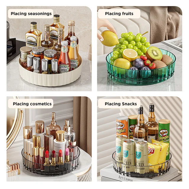 Revolving mirror tray cabinet cabinet cabinet cabinet with storage storage storage compartment kitchen organizer for cosmetic storage box for condiments 5