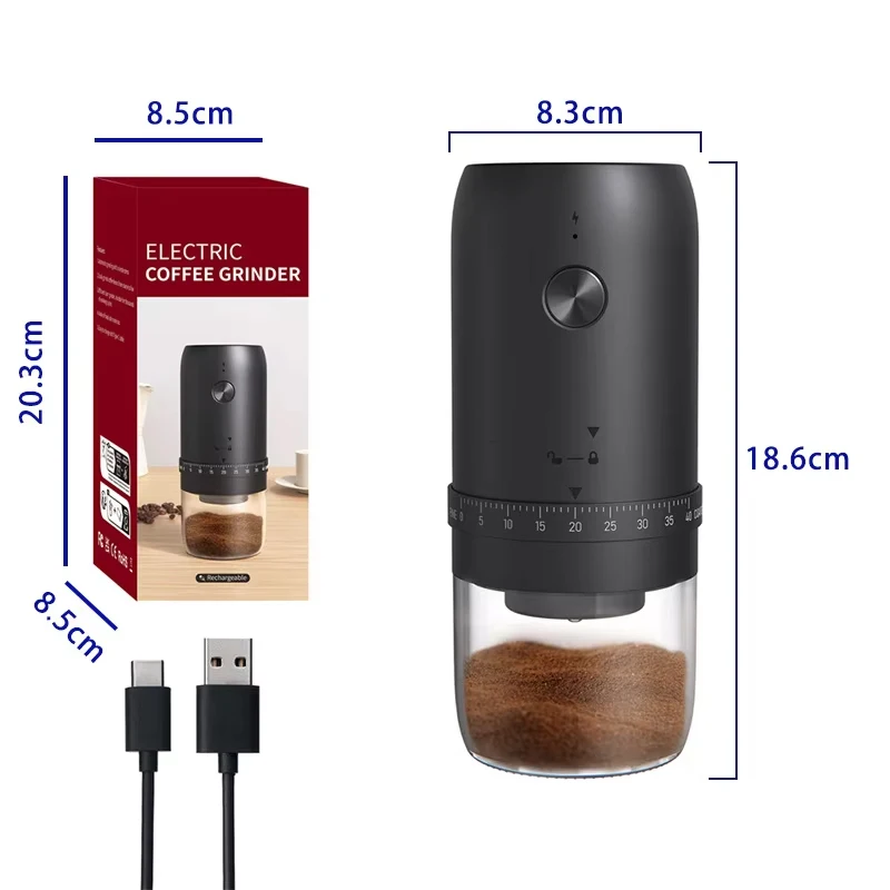 Portable Electric Coffee Grinder Adjustable 40 Gears Ceramic Grinding Core Home Coffee Beans Grinder Pulverizer Grinding Machine