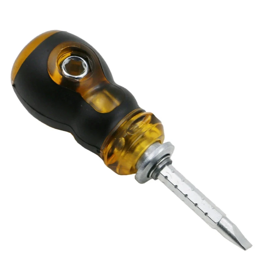 

Double Head Ratchet Screwdriver Short Handle Slotted/sPhillips Screwdriver Telescopic Chrome Vanadium Steel Screw Driver