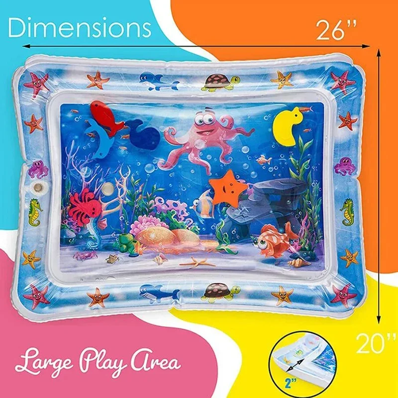 Description Picture 6 of itemInflatable Water Carpet Toddler Play Cushion Crawling Water Pad PVC Kids Early Education Activity Toys Gift Baby Water Mat