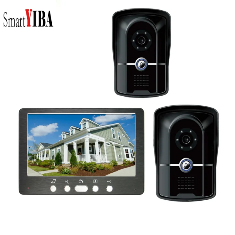 

SmartYIBA 7" Wired Visual Intercom System Apartments Home Doorbell Video Door Phone