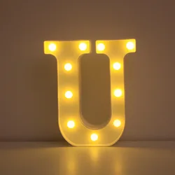 Illuminated LED Alphabet Letter & Number Lamp - Festive Night Light - 22cm (Letter U)