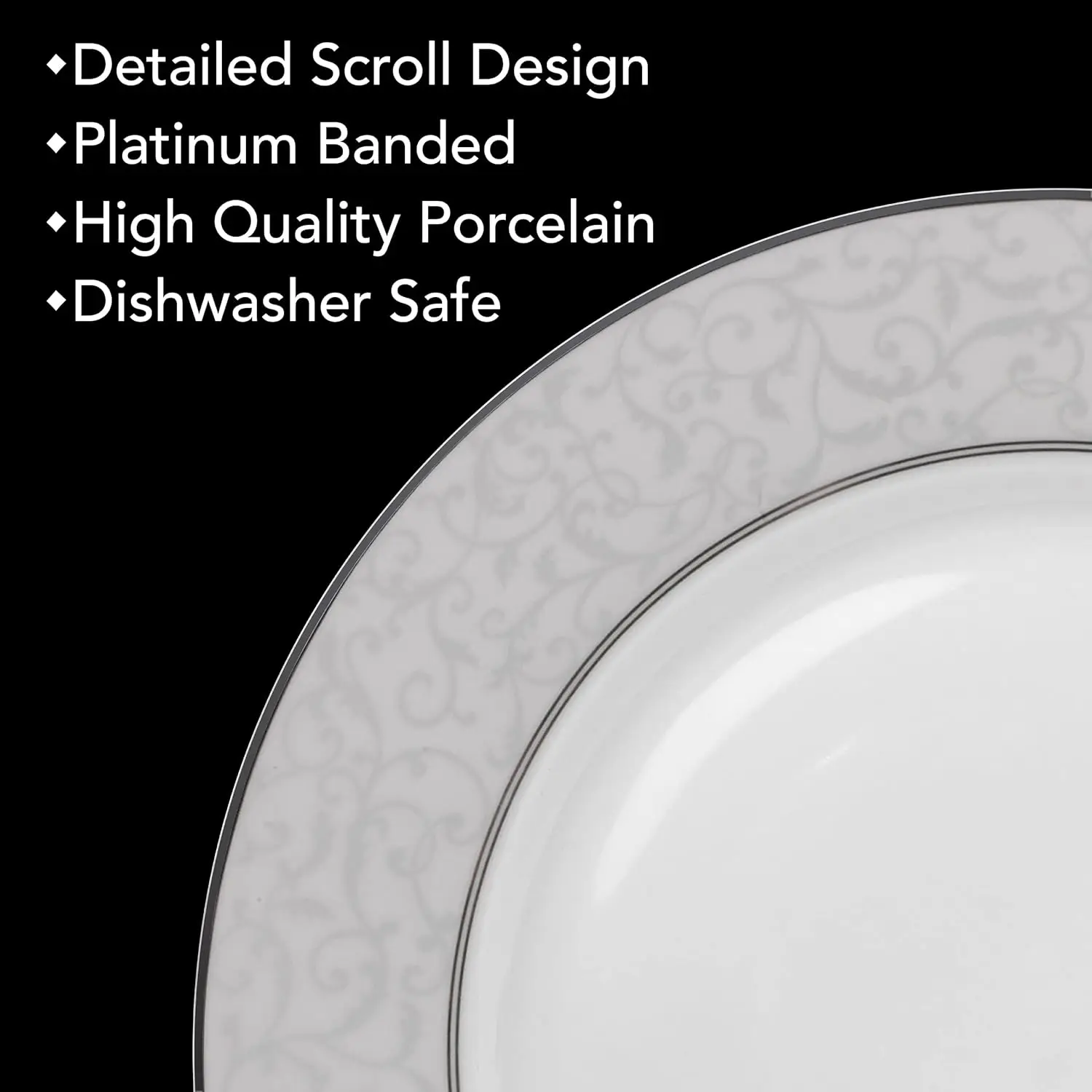 Parchment 40-Piece Dinnerware Set, Service for 8, Durable Porcelain Plates, Bowls, and Mugs with Contemporary Design