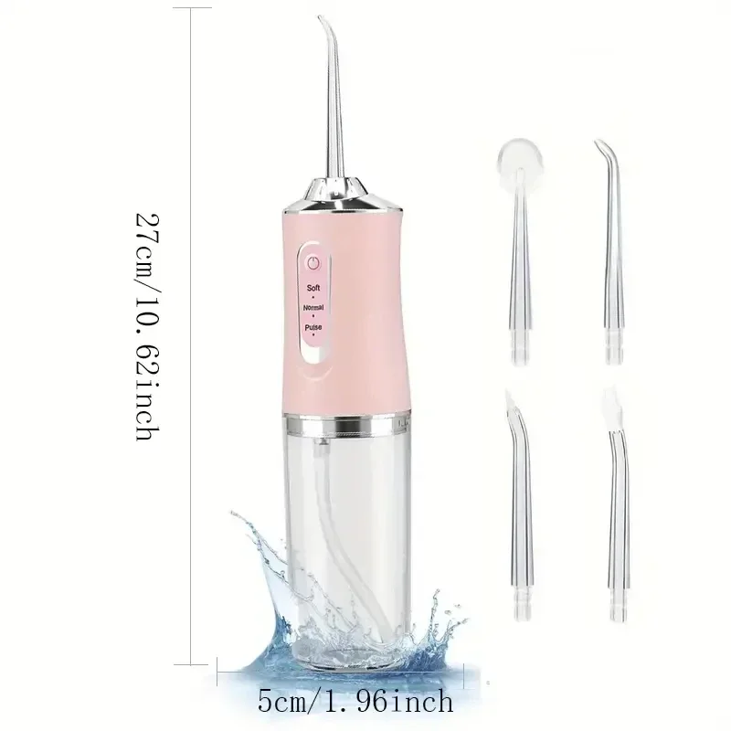 Oral Irrigator Portable Smart Electric Oral Irrigator Water Flosser 4 Jets 3 Modes Rechargeable Dental Cleaner