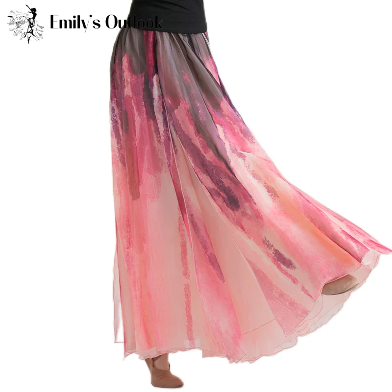 

Women's Long Skirts Chiffon Loose Wide Leg Flowy Culottes Fairy Dancing Pants Classic Dancer Outfit Folk Fashion Dun Huang Cloth