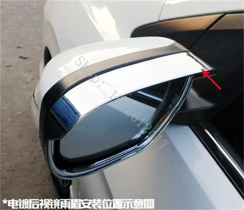 

For Mitsubishi Outlander 2013-2021 Car Accessories Rearview Mirror Cover Rain Eyebrow Frame Trims exterior styling K