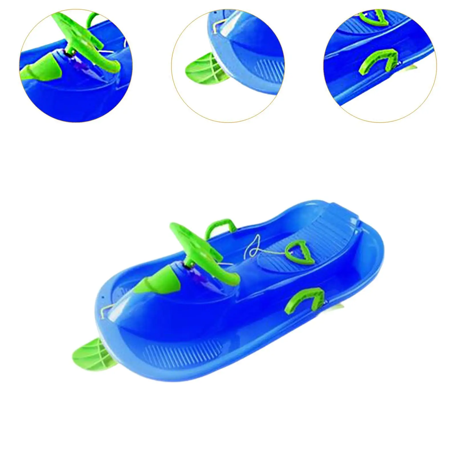 Snow Sled with Steering Wheel Brake Unique Steerable Snow Sled for Boys Kids