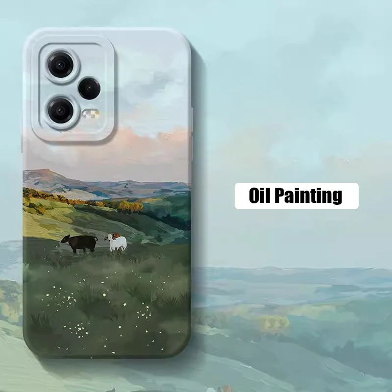 Abstract Watercolor Landscape Silicone Soft Phone Case