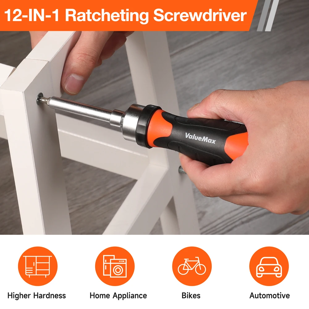 ValueMax Ratcheting MultiBit Screwdriver Set Kit de precisão magnética
