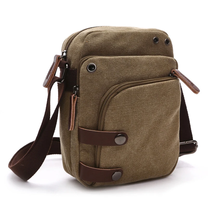 

Fashion men's summer portable small shoulder bag canvas crossbody bag LHM8681