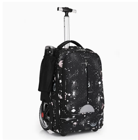 Large-capacity large-wheel trolley bag for students Children Rolling luggage Backpack School Trolley backpack bag for teenagers 1
