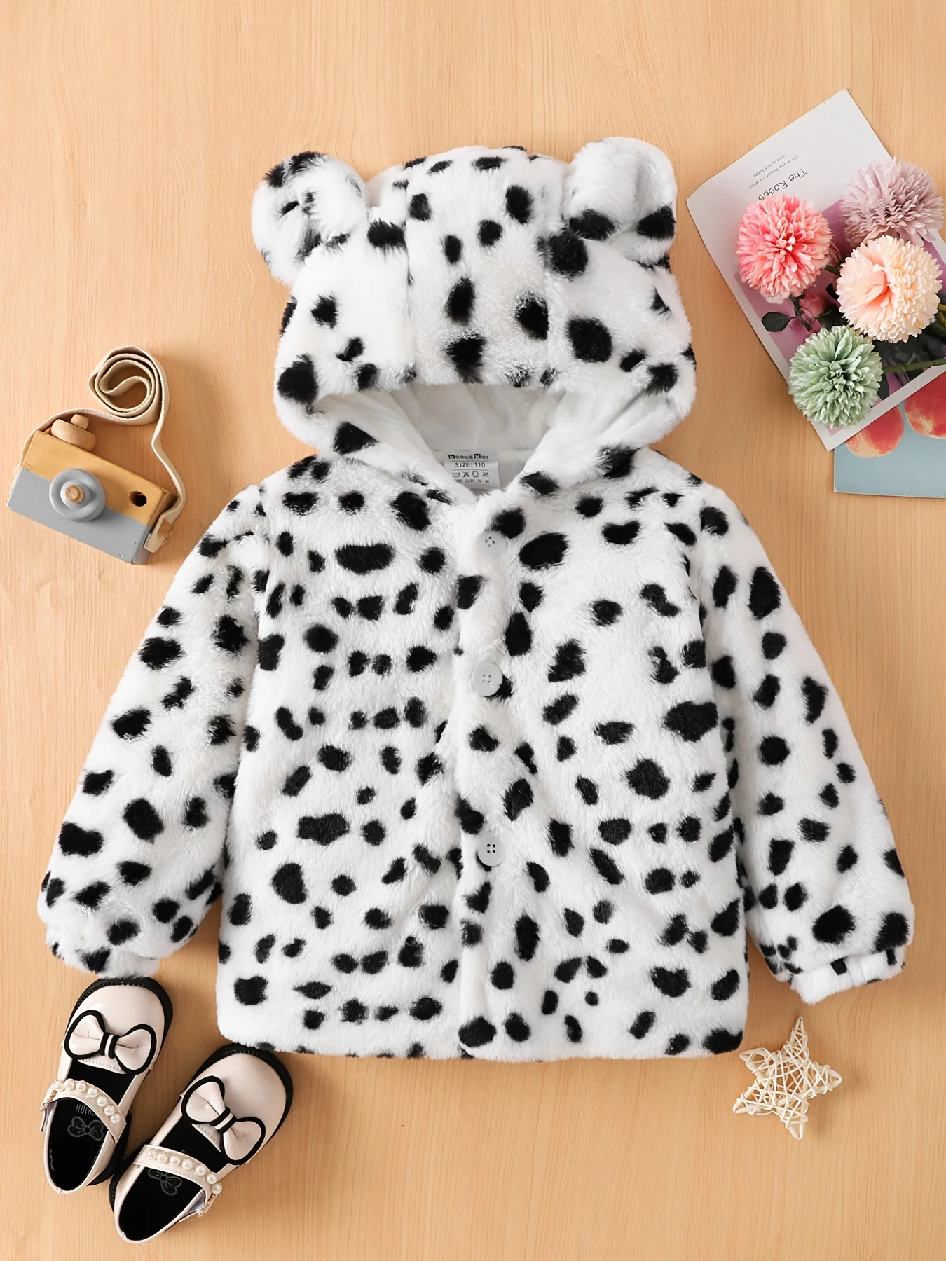 Girls Winter Coat Boys School Hooded Jacket Baby Boys Girls Cow Plush Winter Set
