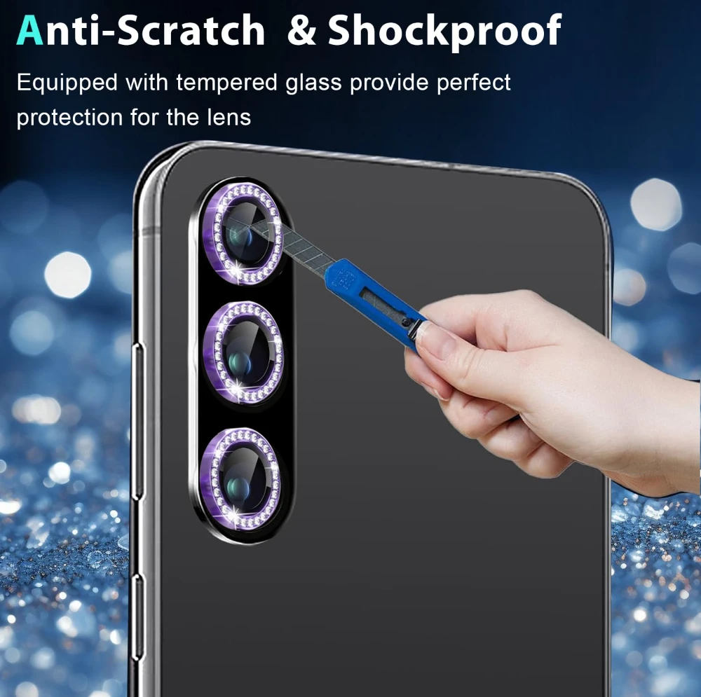 Luxury Diamond Camera Protector - Premium Tempered Glass Lens Cover